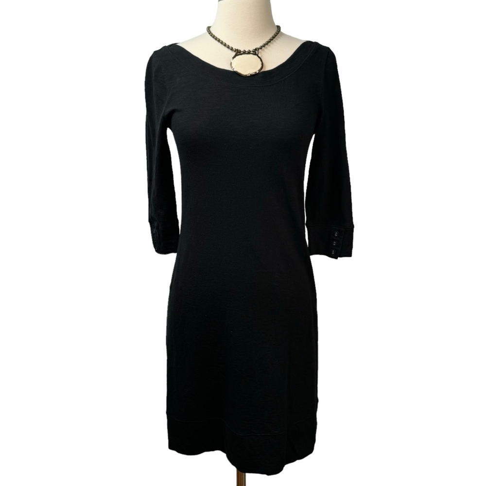 Banana Republic Black Scoop Neck T-Shirt Dress XS